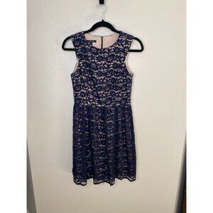 Ivy + Blu Womens Sleeveless Black Lace Dress Nude Lining 6 Elegant Vietnam Nylon